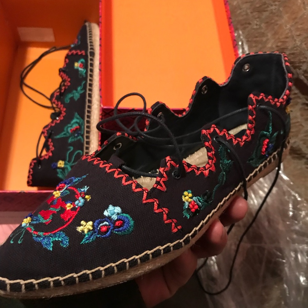 Tory Burch lace up espadrilles